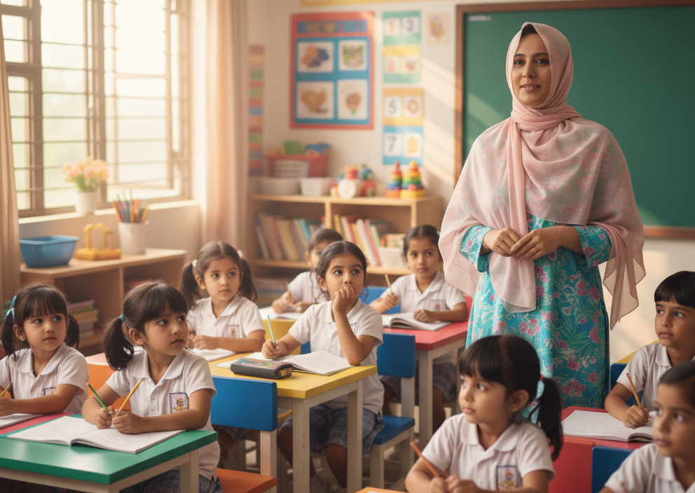 Teachers Time - Nazia Islam in Classroom e1762320691260