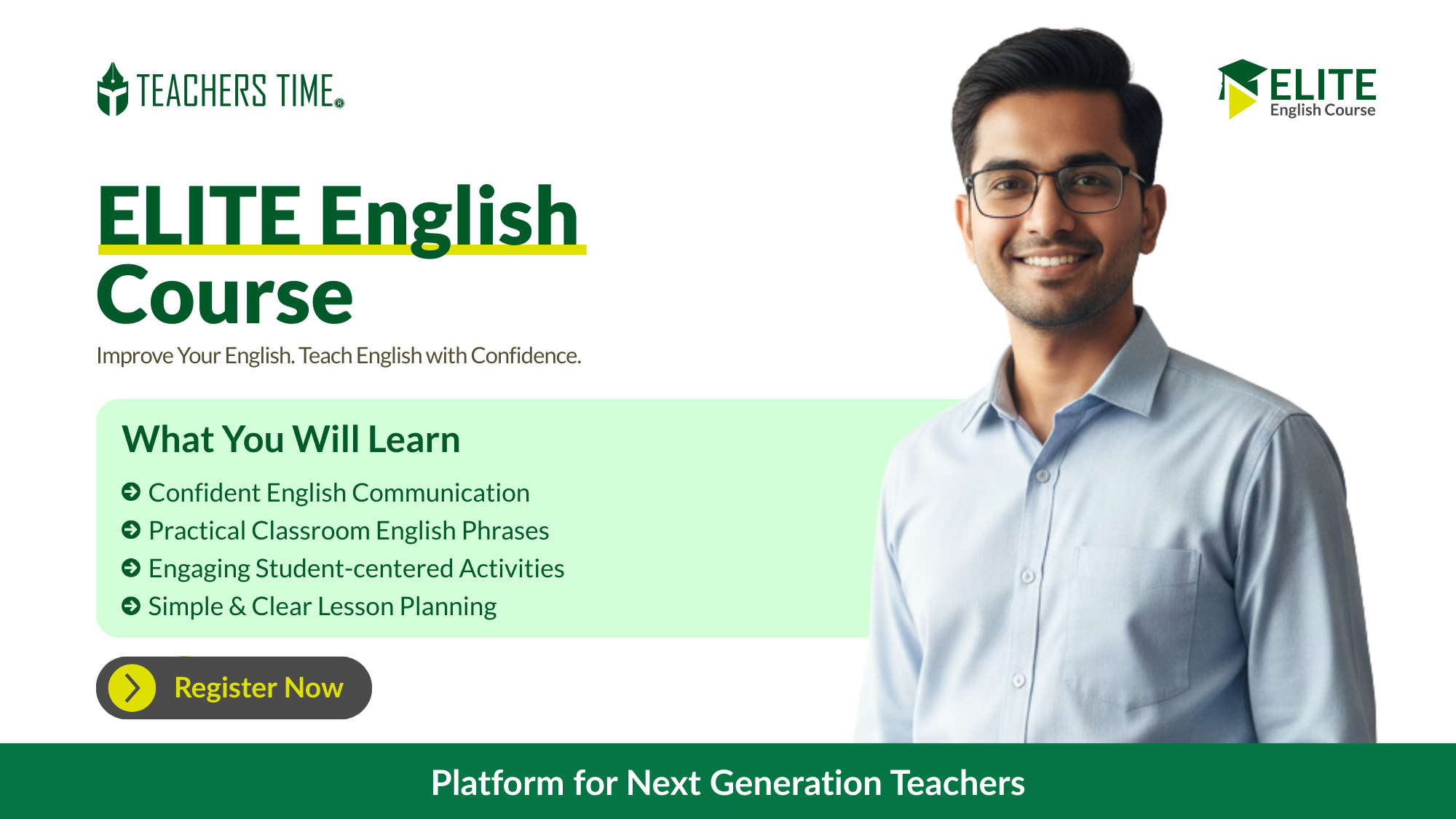 ELITE English Course Batch-1 – Teachers Time