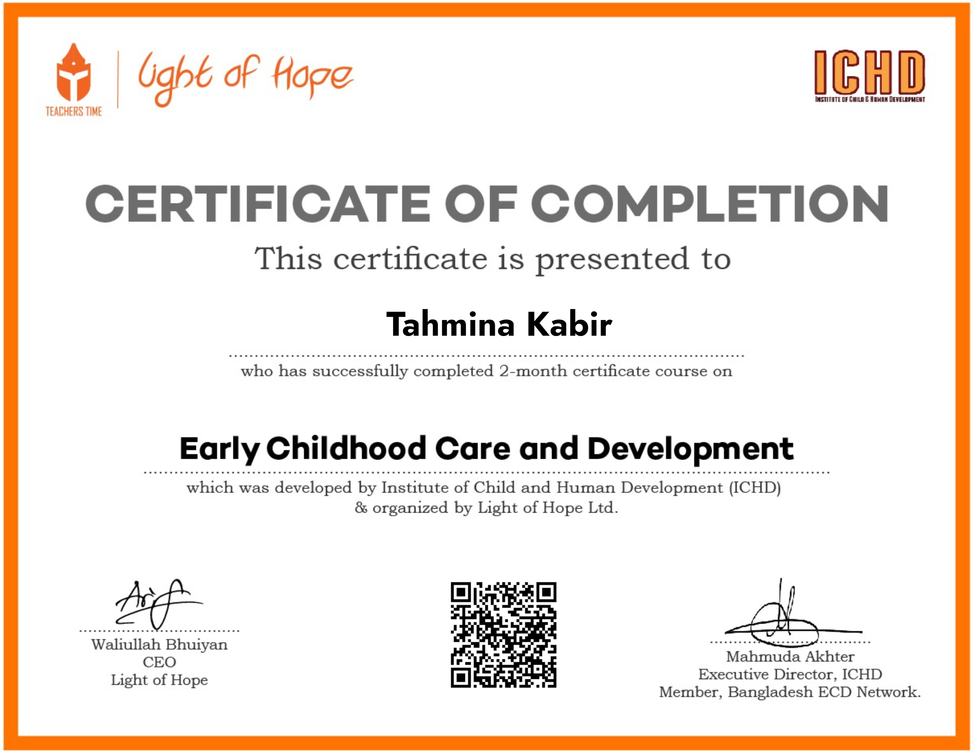 Certificate Course on Early Childhood Development- Batch 34