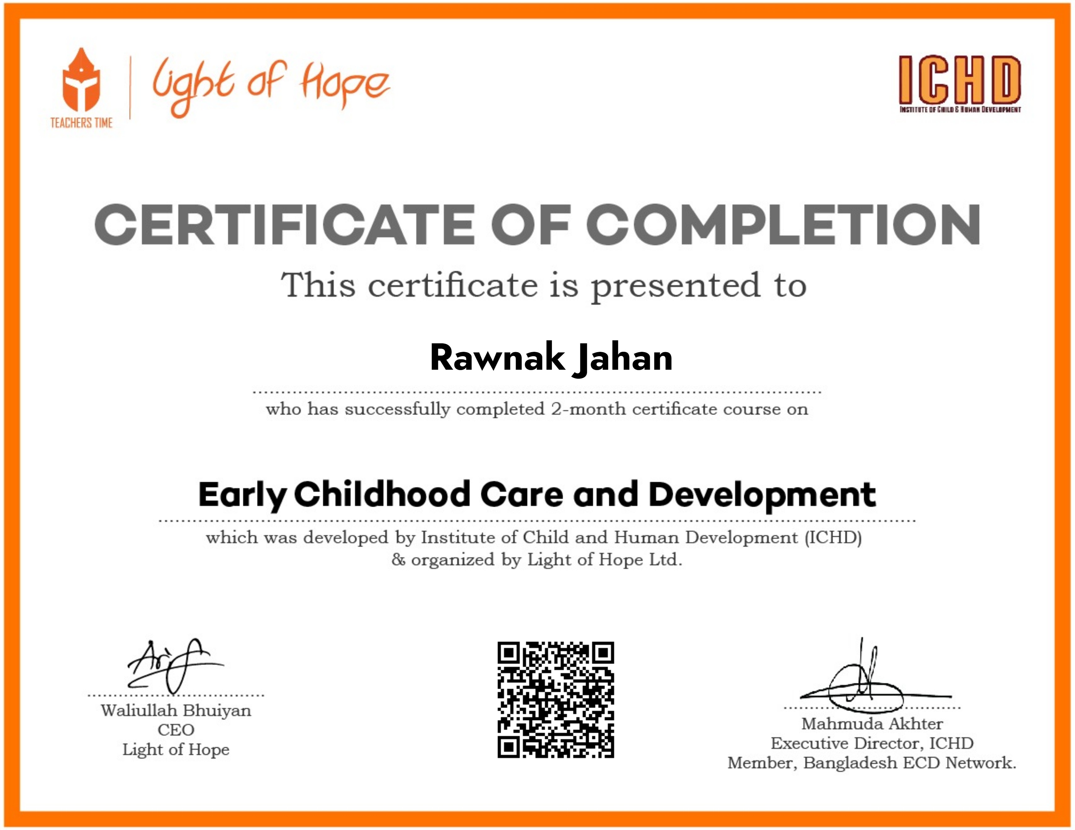 Certificate Course on Early Childhood Development- Batch 41