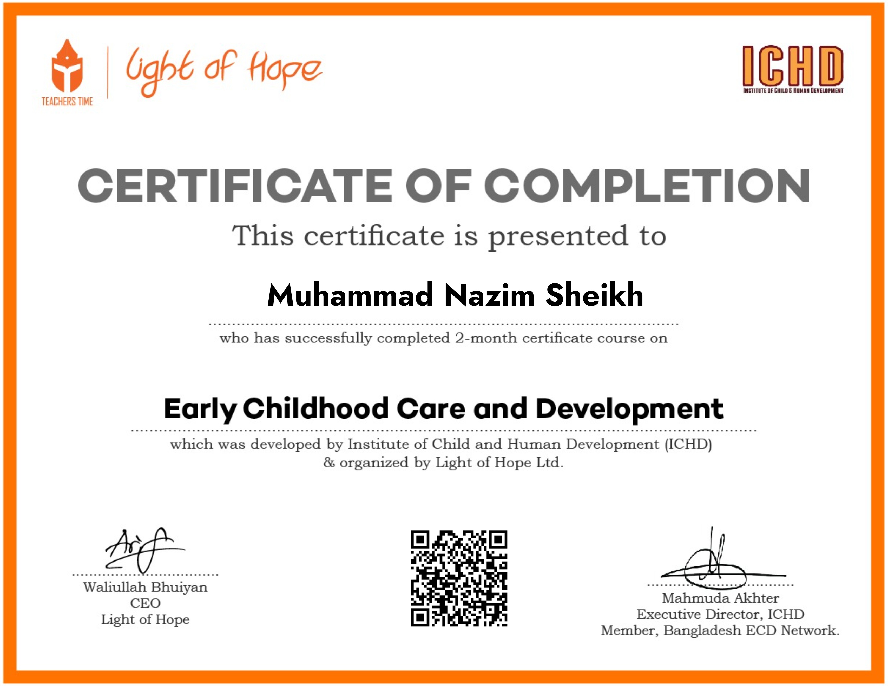 Certificate Course on Early Childhood Development- Batch 45