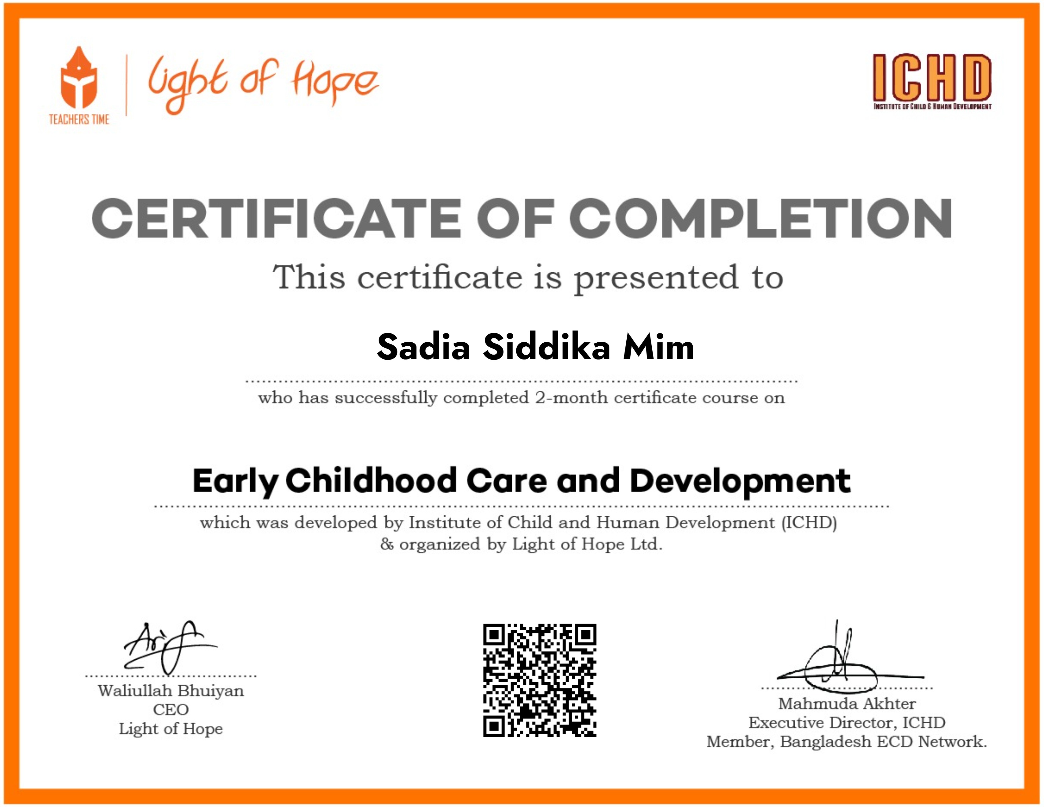 Certificate Course on Early Childhood Development- Batch 52