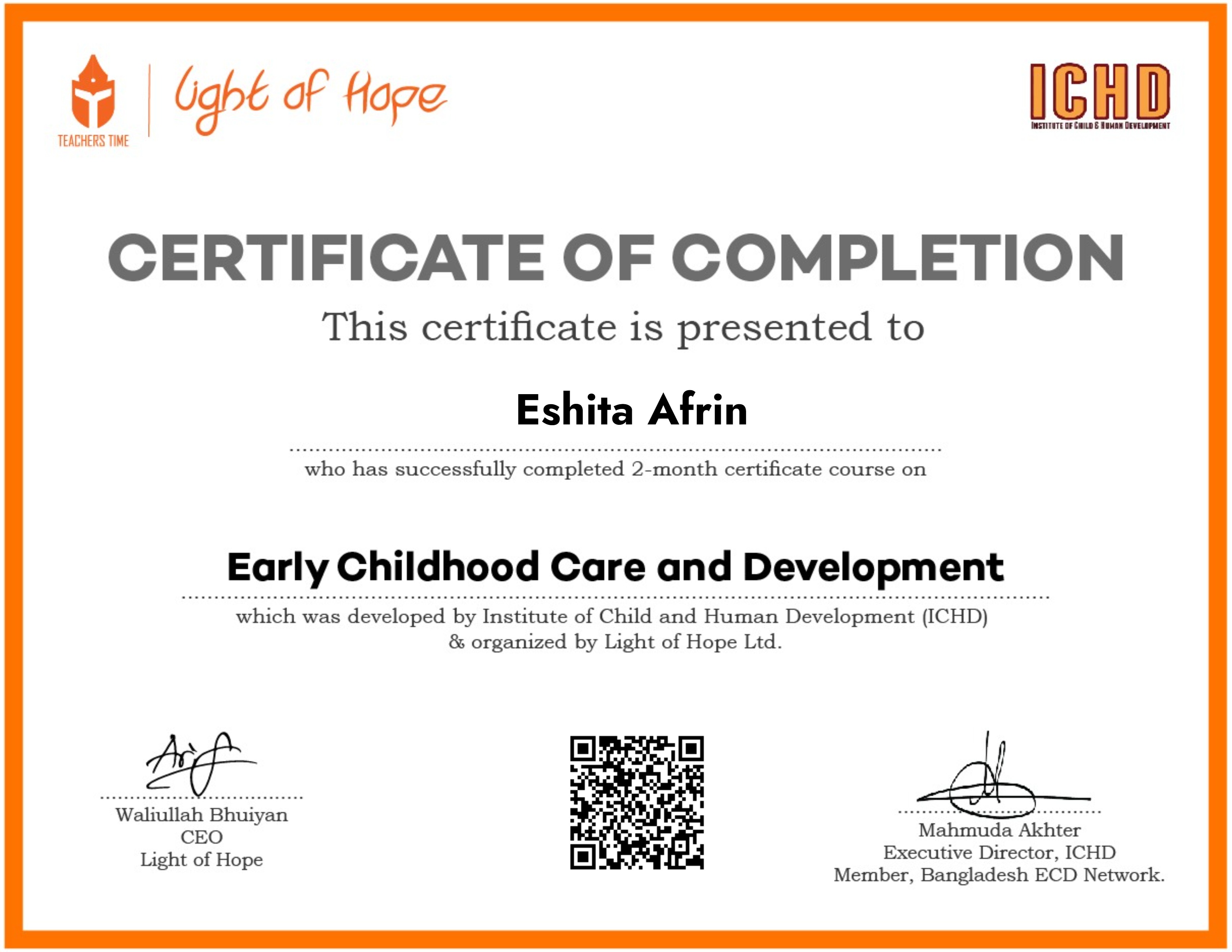 Certificate Course on Early Childhood Development- Batch 34